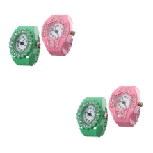 2St Alloy Mini Ringhorloge Skyblauw Kids Mode Quartz Sieraad