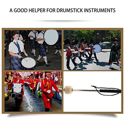 Tsudoku 2Pcs Drum Mallet Felt Percussion Mallets Timpani Sticks with 1