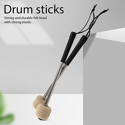 Tsudoku 2Pcs Drum Mallet Felt Percussion Mallets Timpani Sticks with 2