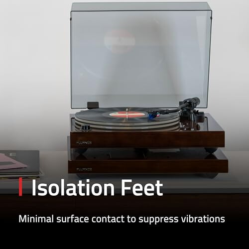 Fluance IB40 Turntable Isolation Base Anti-Vibration Wood Platform 2