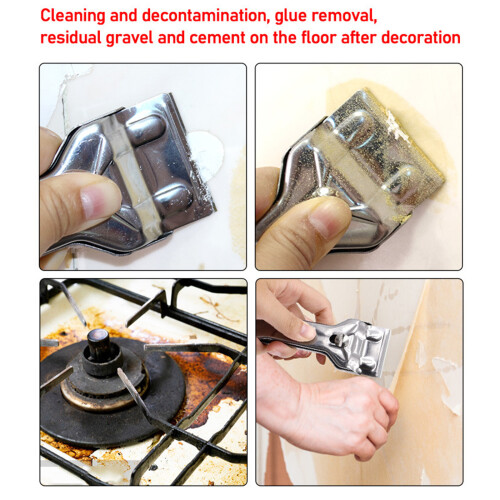 Super Sharp Double Sided Blade Ceramic Hob Scraper Stainless Steel With Concealable Head And Multi Surface Use For Kitchen Home Or Commercial Settings 1