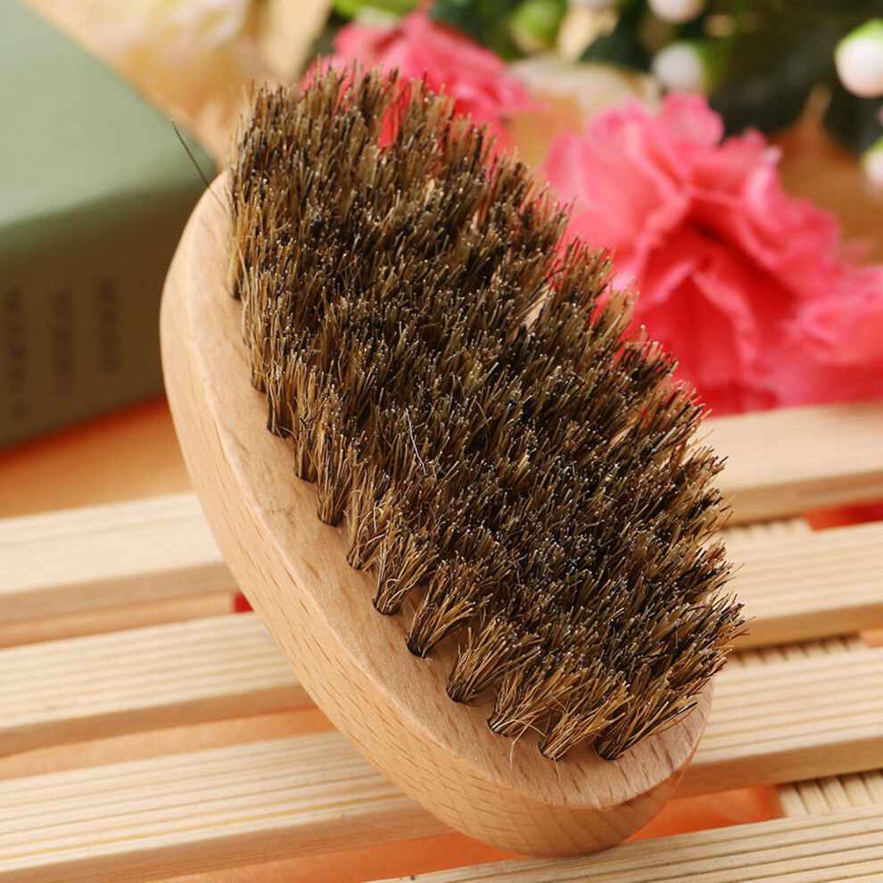 Menâs Oval Beard Shaving Brush with Massage Handle, 7.8cm