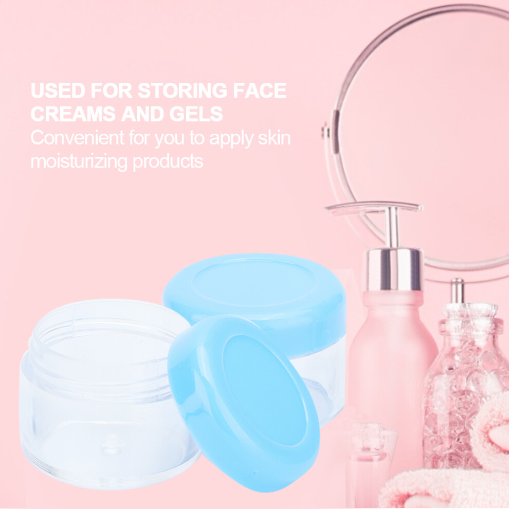 Blue/Cream 20Pcs 15G Cap Plastic Jars Refillable Cosmetic Containers