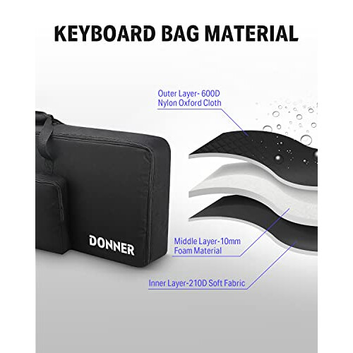 Donner 61 Key Keyboard Gig Bag Solid 1