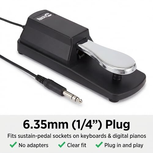 RockJam 6.35mm Sustain Pedal with Polarity Switch 1