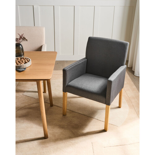 Beliani Dining Chair ROCKEFELLER Fabric Grey 1
