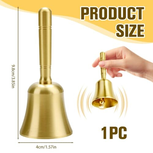 Solid Brass Hand Bell Super Loud Small School Hand Bell Brass Handbell 1