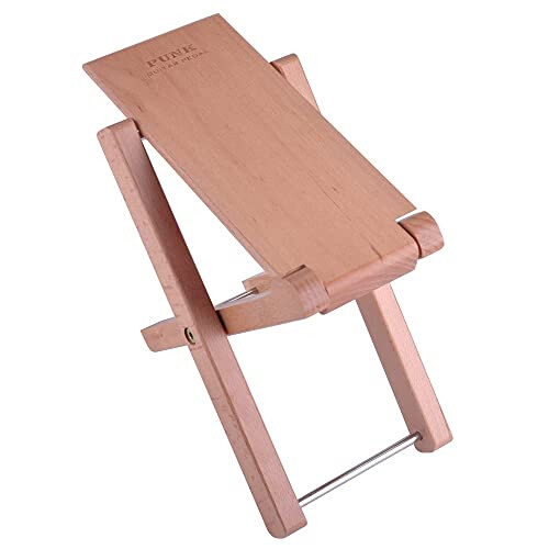 KingPoint Solid Beech Wood Guitar Footstool 4 Adjusatble Height 1