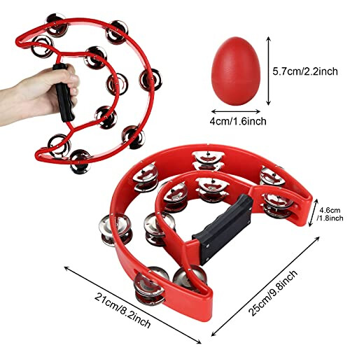YOUNTHYE 2Pack Half Moon Tambourine Set 1