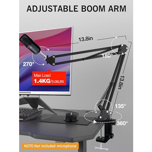 SUNMON for Hyperx SoloCast Mic Boom Arm 2