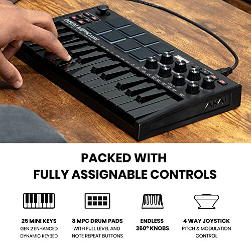Recording Studio Package - Akai MPK Mini MK3 USB MIDI Keyboard Controller 2