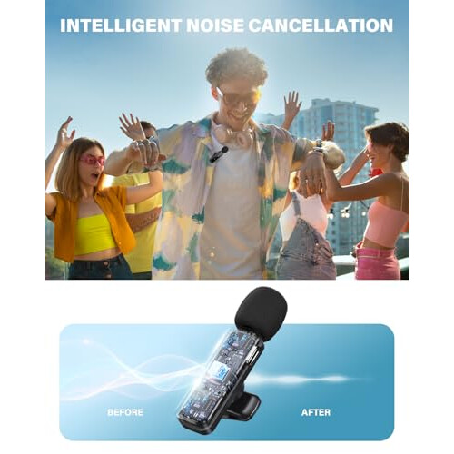Wireless Lavalier Microphone Dual Set - Plug & Play Clip-on Mic with Auto 1
