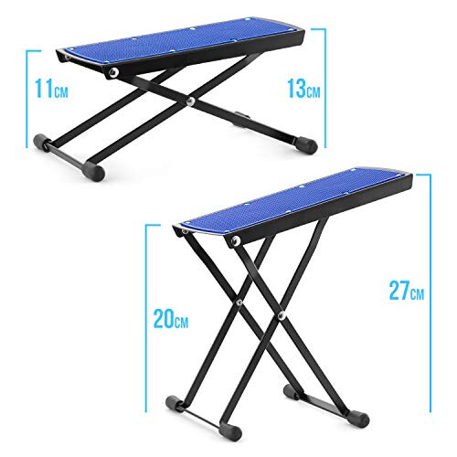 TIGER GST35-BL Guitar Footstool - Height Adjustable Folding Footrest 1