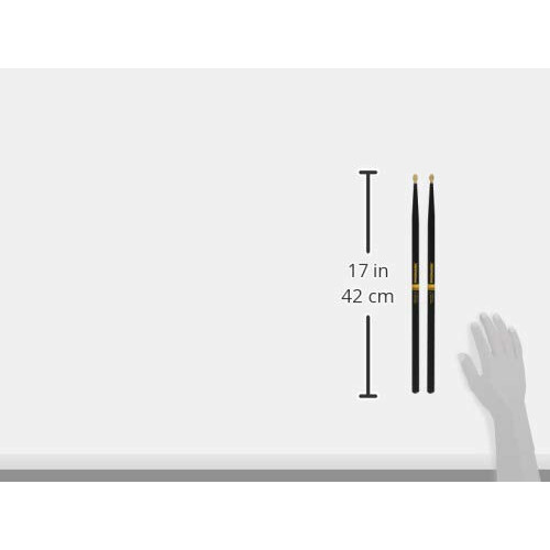 ProMark Rebound ActiveGrip R7AAG 7A Drumsticks, Acorn Tip, Black 2