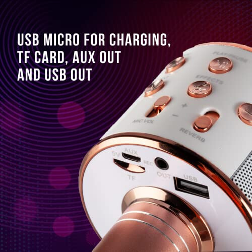 iJoy OPEN MIC - BLUETOOTH KARAOKE MICROPHONE - ROSE GOLD/WHITE 2