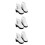 3Paires Chaussures PU Blanches Pour Poupées Bottes Décor Accessoire 6