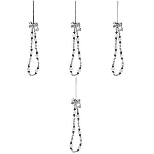 4Pièces Bracelet Téléphone Perles Imitation Argent Nœud 2