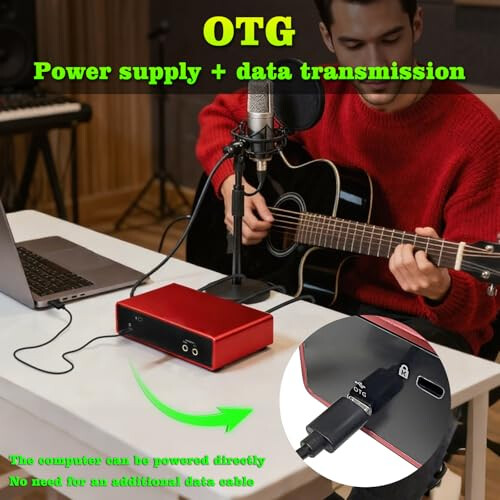 Jindaaudio USB Audio Interface for Computer Recording Music(Red) 1