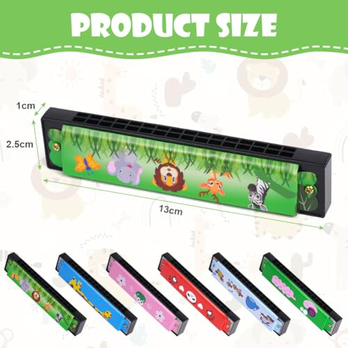 OFFCUP Blues Harmonica Set - 6pcs 20 Tunes Cartoon Harp 1