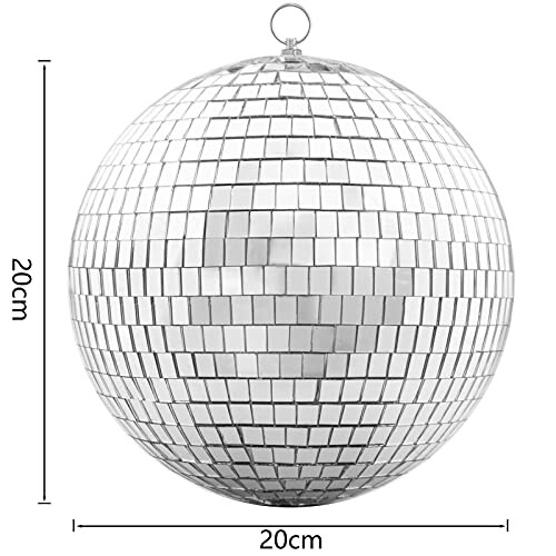 Devan 20CM Silver Mirror Ball - Disco Party Hanging Decorative Item 1