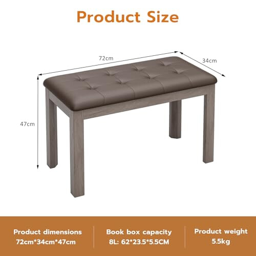 JOINATRE Duet Piano Bench with Hidden Storage 2