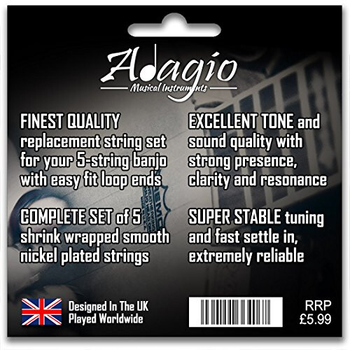 2 SETS! Adagio 5-String Banjo Strings 1