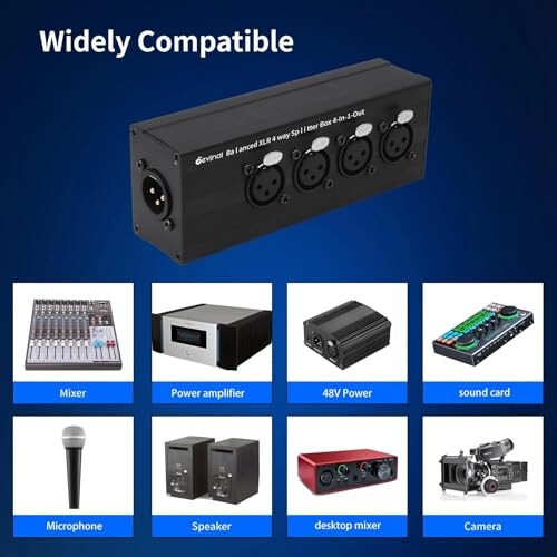 Devinal 4-IN-1-OUT XLR Audio Splitter Box 2