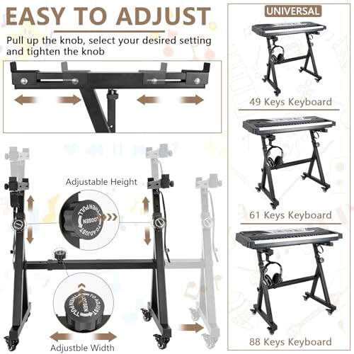 OUUTMEE Heavy Duty Keyboard Stand 2