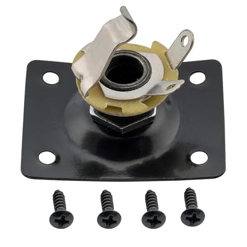 Musiclily 6.35mm Rectangle Guitar Loaded Jack Socket Plate 2