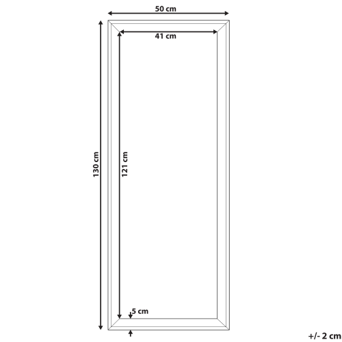 Beliani Wall Mirror BENON 50 cm 130 cm Off-White 2