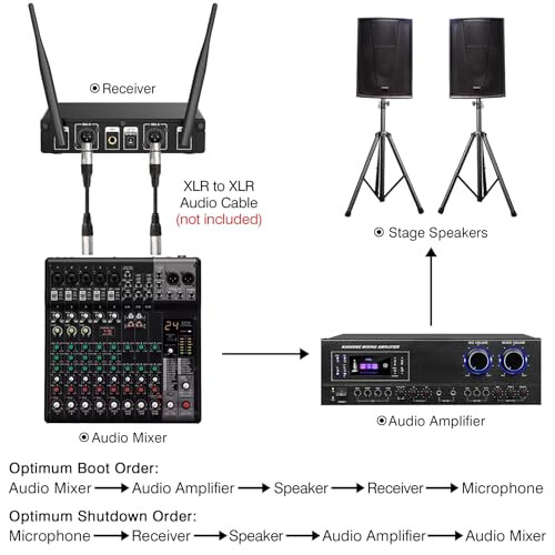 voijump Wireless Microphone - UHF Karaoke Mic Set with 2 Handheld Mics & 2