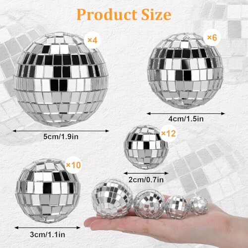 TranRantic 32 Pcs Disco Mirror Balls Cake Decoration 1