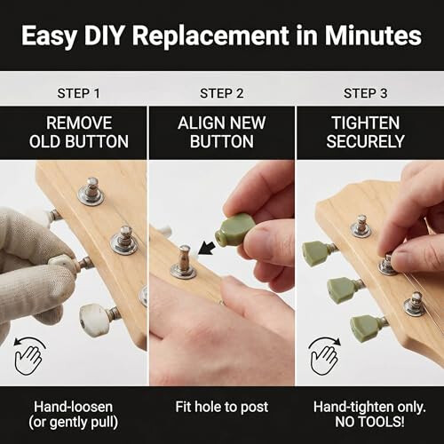 6Pcs Guitar Tuning Peg Buttons Machine Heads Buttons Plastic Tuner Buttons 2