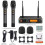voijump Wireless Microphone - UHF Karaoke Mic Set with 2 Handheld Mics & 8