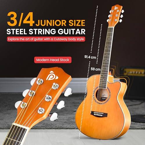 Pyle 6 String Acoustic Guitar Beginner Starter Kit Guitarra Acustica 1