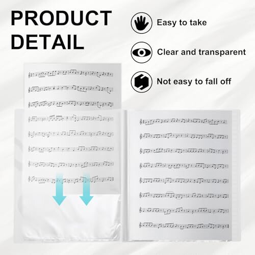 sourcing map Sheet Music Folder 40 Sleeves Display 80 Pages Spiral Binder 2
