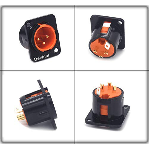 Devinal XLR Male Jack 3 Pin - Chassis Panel Mount Jacks D Series Size 1