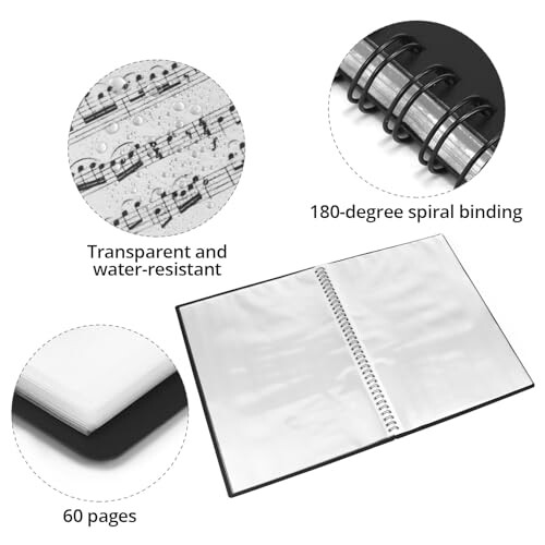 QWORK A4 60 Pages Modern Music File Folder 1