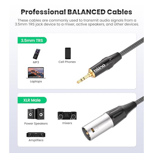 Tisino 3.5mm to XLR Balanced Cable 2