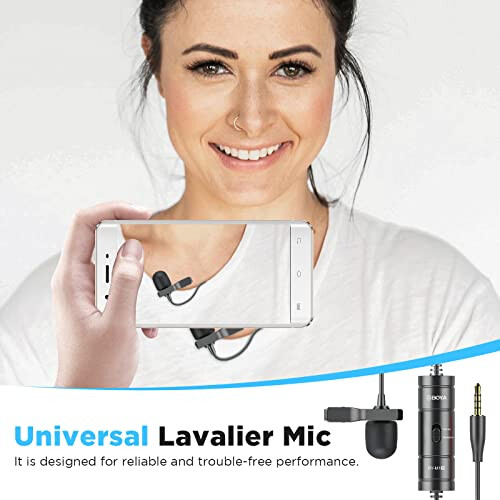 BOYA BY-M1S Lavalier Lapel Microphone Omnidirectional Condenser Mic 1