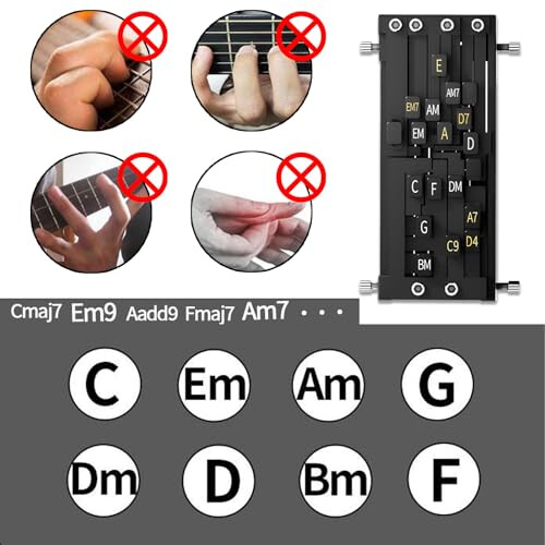 Guitar Chord Presser Aid Chords Trainer Musical Instruments Stringed 1