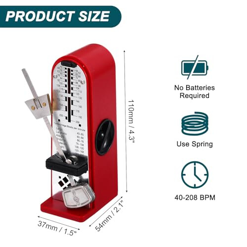 sourcing map Mini Mechanical Metronome 1