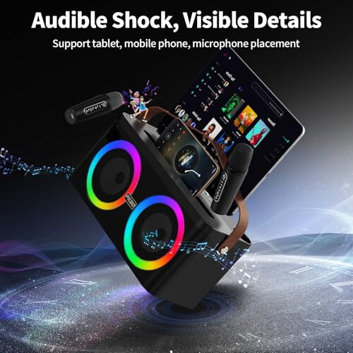 PKBD Karaoke Machine with Phone/Pad Holder 1