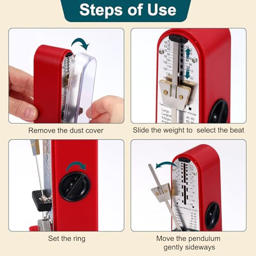 sourcing map Mini Mechanical Metronome 2