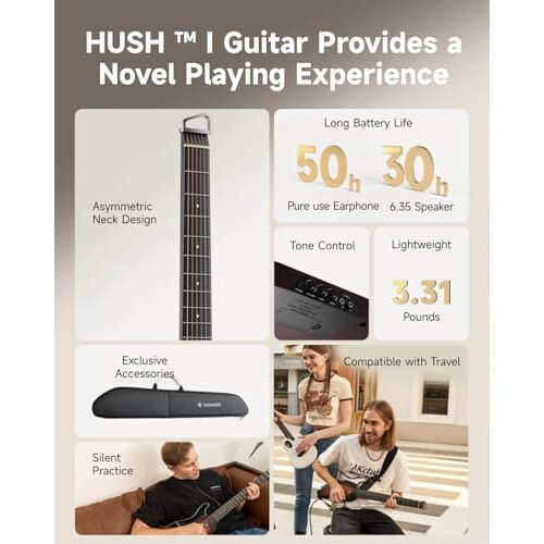 Donner HUSH-I Electro-Acoustic Guitar 1