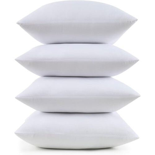 Pacote com 4 Enchimentos de Almofada 45x45cm, Macios e Ideais para Sofá, Cama e Cadeiras - Almofadas Decorativas 2