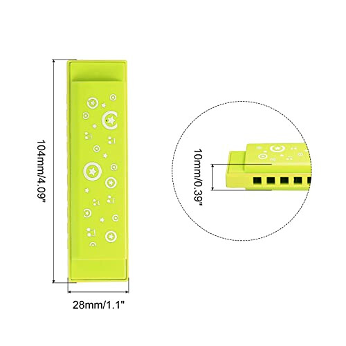 PATIKIL Translucent Harmonica Assorted Colors 10 Holes Green ABS Harp Mouth 1