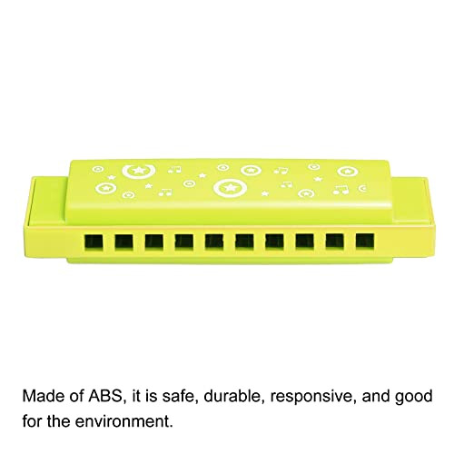 PATIKIL Translucent Harmonica Assorted Colors 10 Holes Green ABS Harp Mouth 2