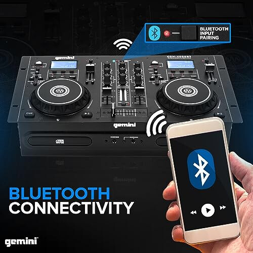 Gemini Sound Cdm-4000Bt Stand Alone Bluetooth Streaming Dj Dual Deck Media 1