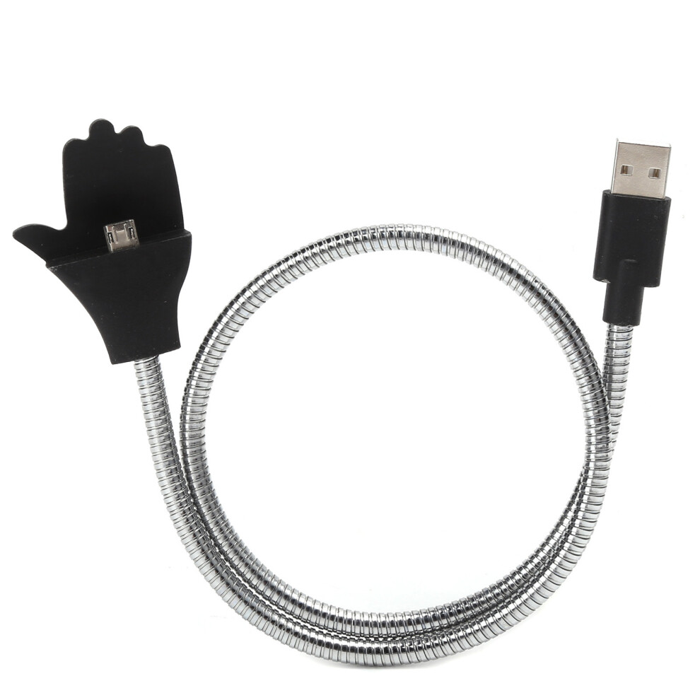 Versatile Companion: Metal Tube Flexible Charging Cable With Enhanced Grip Mobile Phone Holder, Ensuring Stable Transmission For Android Micro Usb 9479868339200